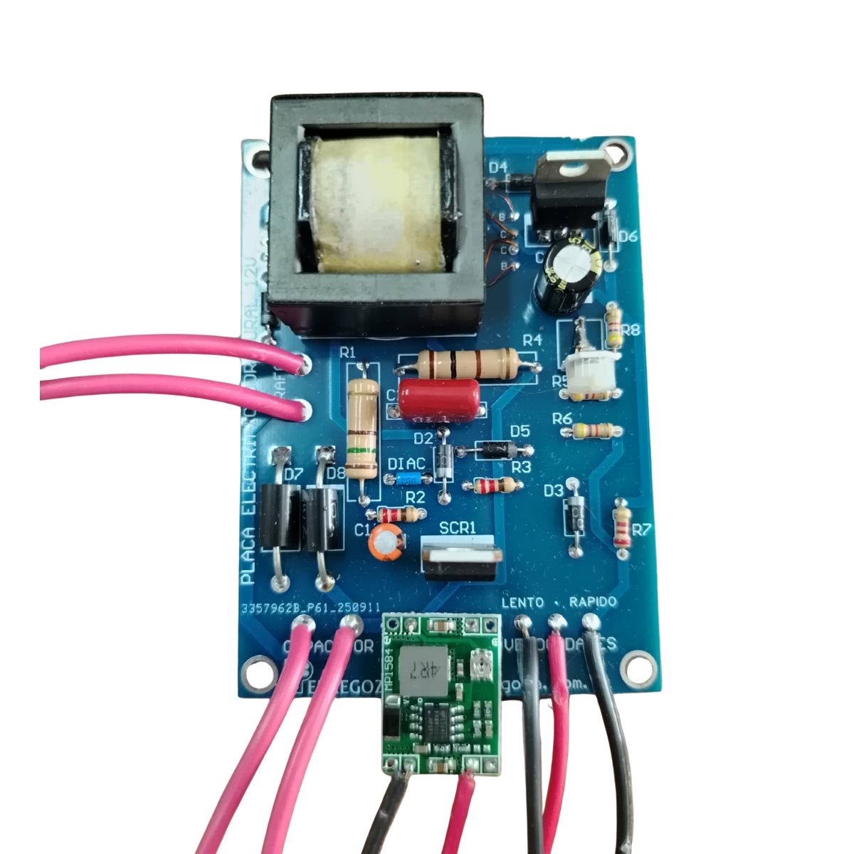 Placa Repuesto Electrificador 12V con Regulador de Tensión